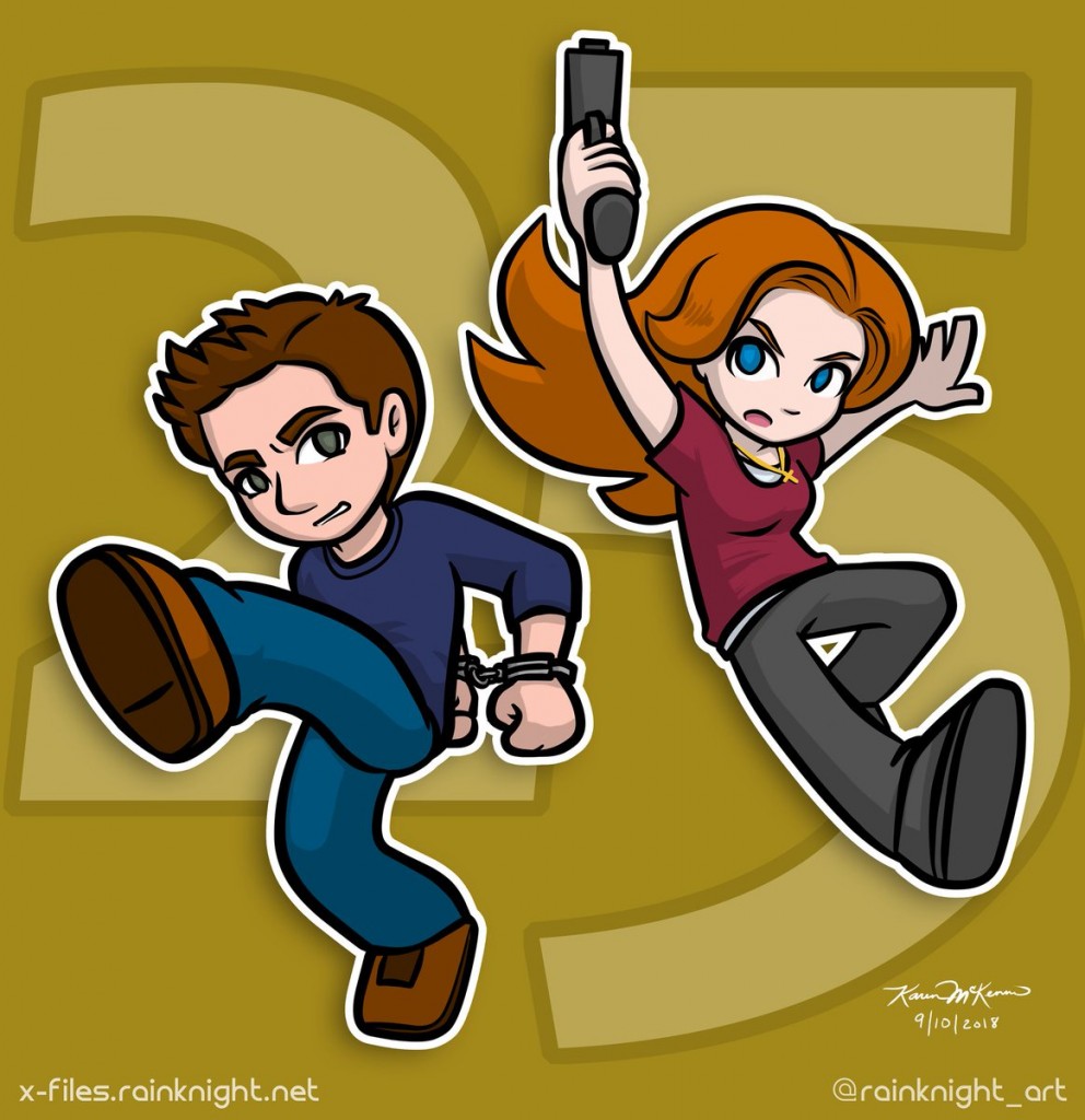 Cartoon Mulder & Scully 25th Anniversary